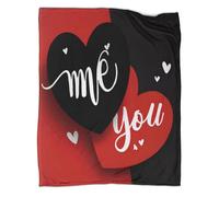 kaiyun Design Cœur d'amour Couverture Imprimée en 3D Style de Carte Romantique Édredon en Peluche Douce pour Lits Et Canapés De Vacances,80x90inch(200x230cm)