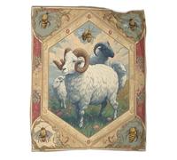 kaiyun Dessin au Trait vectoriel : Motifs de bre t de béliers Est Douce,et Chaude, Couverture Jetée Motif 3D,Le Lit Adapté Aux Adultes Et Aux Adolescent 40x50inch(100x130cm)