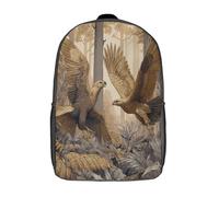 kaiyun Deux aigles royaux se battant dans la forêt Sac À Dos,Sac Scolaire Enfant Ado Camping,Voyage Cartable Scolaire, Sacs Scolaires,17inch
