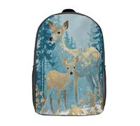 kaiyun Deux cerfs dans la forêt Sac À Dos Enfant Garçon Et Fille Cartable, De Sac Dos De Grande Capacité Les Bon Pour L'école Et Les Voyages 17inch