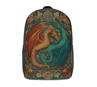 kaiyun Deux Dragons entrelacés en cercle Sacs À Dos,3D Imprimé Étudiant Cartable Garçons Filles Livre Sac Pour Maternelle Ou Primaire 17inch
