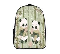 kaiyun Deux pandas jouant avec des pelotes de laine dans une forêt de bambous Sacs À Dos Étudiant Cartables Scolaires 3D Imprimé Sacs D'école Pour Garçons Filles 39x29x16cm