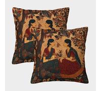 kaiyun Dialogues féminins dans Divers Styles artistiques Housse De Coussin Taie d'oreiller Adaptée pour Canapé Salon Chambre Décoration De La Maison,40x40cm Paquet De 2