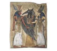 kaiyun Dieux égyptiens, Style Aquarelle Exotique,Nouvelle Couverture De Dortoir,Douce,Moelleuse,Quatre Saisons,50x60inch(127x152cm)