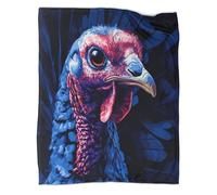 kaiyun Dindon Sauvage Couverture Impression 3D Teintes Bleues Couvre-lit Conçu Doux Et Chaud en Microfibre Literie Canapé Literie 50x60inch(127x152cm)