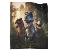 kaiyun Dinosaure Art Faune Sauvage Imprimée Moelleuse,Douce Et Couverture en Peluche Adaptée Au Canapé-lit 40x50inch(100x130cm)