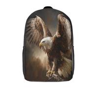 kaiyun Doré Aigle planant dans les airs Sacs À Dos Pour Étudiant,Mignonne Peinture à l'huile Décontracté Pour Garçons Filles Cartable Scolaire 17inch