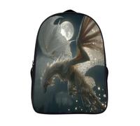 kaiyun Dragon blanc s'envolant vers la lune Sacs À Dos Adolescents,Design Respirant Cartable,Sac À Dos Enfant Pour Ecole,Garçon,Fille,Primaire 16 inch
