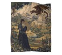 kaiyun Dragon, château et Couple enlacé Édredon | Couverture De Canapé | Housse De Voyage Douce Et,50x60inch(127x152cm)