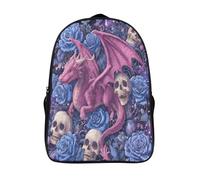 kaiyun Dragon Rose mignon Sacs À Dos,imprim É 3D Cartable Crâne And Blue Roses Sac Mode Pour Maternelle Ou Primaire 16 inch