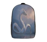kaiyun Dragon serpent asiatique blanc survolant un lac Sacs À Dos Étudiant Cartables Scolaires 3D Imprimé Sacs D'école Pour Garçons Filles 17inch