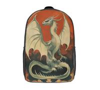 kaiyun Dragonoccidental avec des ailes d'argent Sac A Dos Ecole Primaire,Sac À Dos Pour Enfants - Style Art nouveau Sac De Livre D'école Adolescents Con Boucle De Réglage 17inch