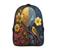 kaiyun Égalité du jour et de la nuit : printemps, fleurs et oiseaux Décontractée Sac À Dos Enfants Cartables Fille Garçons Sac D'école Pour Scolaire Ou Voyage 39x29x16cm