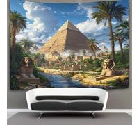 kaiyun Égypte antiqueian Pyramides Tapisserie Avatars de sphinx, arbres et rivières Tenture Murales Décoration Murale,impression HD Pour Salon,chambre À Coucher Et Dortoir 130cmx150cm