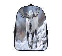 kaiyun Élan traversant des montagnes enneigées Sacs À Dos,imprim É 3D Cartable Sac Mode Pour Maternelle Ou Primaire 39x29x16cm