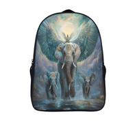 kaiyun Éléphant Ange Sac À Dos Unisexe Loisir Backpack Garçons École Sacs Filles Sacrée colorée Cartable Daypacks Adulte Léger 16 inch