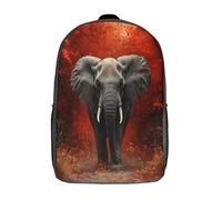 kaiyun Éléphant dans la forêt Sacs À Dos,Nature Faune sauvage Scene Cartable Avec Boucle De Réglage Pour Garçons Et Filles,17inch Léger Décontracté Sac De Voyage