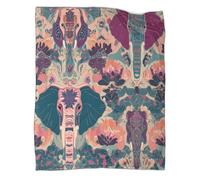 kaiyun Éléphant Head and Abstract Motif Floral, Couverture De Canapé,Édredon Mignonne avec Motif Personnalisée 60x80inch(150x200cm)