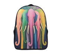 kaiyun Éléphant Sac A Dos Scolaire,Rose, vert, jaune et bleu Cartable Fille Garçons Enfant,Adolescent Loisir Voyage Utilisation Quotidienne 16 inch