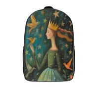 kaiyun Étoiles, prince, oiseaux Sac À Dos,Sac Scolaire Enfant Ado Camping,Voyage Cartable Scolaire,Dessin animé Sacs Scolaires,17inch