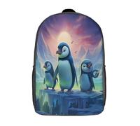 kaiyun Famille de manchots Sacs À Dos Pour Étudiant,Mignonne Style dessin animé animé Décontracté Pour Garçons Filles Cartable Scolaire 17inch