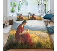 kaiyun Fée et bébé, chèvre broutant, mythologie Grecque Parure De Lit De en Microfibre Ensemble De Housse De Couette Imprimé 3D Taie d'oreiller, pour Adultes Enfants Filles Garçon King（220x240cm）