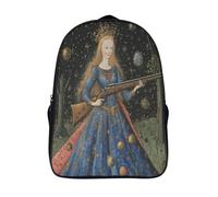 kaiyun Fée tenant un fusil- Art médiéval Sac À Dos Filles Cartable Enfants Garçons 16 inch Grande Capacité Adolescents Sac De Voyage Scolaire Poids Léger