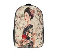kaiyun Femme japonaiseSacs À Dos Pour Enfants École,Style artistique traditionnel Grande Capacité Adolescents Sac À Garçons Filles Voyage 17inch