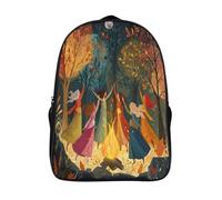 kaiyun Femmes dansant autour d'un feu de joie Sacs À Dos, Cartable Avec Boucle De Réglage Pour Garçons Et Filles,16 inch Léger Décontracté Sac De Voyage