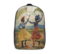 kaiyun Fête traditionnelle Sac À Dos D'écolier,imprimé En 3D,Femmes dansant dans un paysage guyanais Cartables Scolaires Enfants,Grande Capacité,pour Voyage,léger 17inch