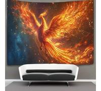 kaiyun Feu Phénix Tapisserie Oiseau divin Murale Tenture Dortoir Chambre Salon 130cmx150cm