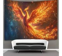 kaiyun Feu Phénix Tapisserie Oiseau divin Suspendu Au Mur Chambre À Coucher,salon,dortoir,esthétique,décoration Murale 180cmx230cm