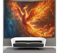 kaiyun Feu Phénix Tapisserie Oiseau divin Suspendu Au Mur Chambre À Coucher,salon,dortoir,esthétique,décoration Murale 70cmx100cm