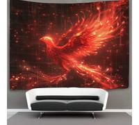kaiyun Feu Phénix Tapisserie Oiseau divin Suspendu Au Mur Chambre À Coucher,salon,dortoir,esthétique,décoration Murale 100cmx150cm