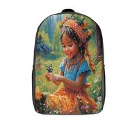 kaiyun Fille amérindienne Sacs À Dos,Arbres verts, herbe verte Cartable Avec Boucle De Réglage Pour Garçons Et Filles,17inch Léger Décontracté Sac De Voyage