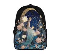 kaiyun Fille spirituelle de la Lune, la fleur de lotus Sac À Dos Enfant,Léger Mignon Cartable Garçons Filles Étudiant Utilisation Quotidienne Sac 16 inch
