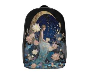 kaiyun Fille spirituelle de la lune, la fleur de Lotus Sac À Dos Enfant,Léger Mignon Cartable Garçons Filles Étudiant Utilisation Quotidienne Sac 17inch