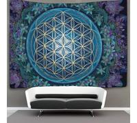 kaiyun Fleur de vie Tapisserie, Tenture Murales Pour Chambre Esthétique,décoration De La Maison Pour Le Salon 100cmx150cm