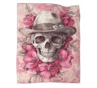 kaiyun Fleurs - Couverture Chaude Polyvalente pour Canapés,Crâne Édredon De Lit De Voyage Douce Et Confortable,70x80inch(180x200cm)