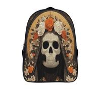 kaiyun Fleurs de crâne Cartable Imprimé 3D Sac À Dos Pour Ordinateur Portable Unisexe Pour Enfants/étudiants/Adultes 16 inch