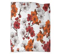 kaiyun Fleurs géométriques à Cinq Feuilles deSakura - Couverture Chaude Polyvalente pour Canapés, Édredon De Lit De Voyage Douce Et Confortable,50x60inch(127x152cm)