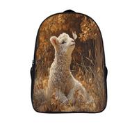 kaiyun Fluffy Curly Lamb in The Forêt d'automne Sac À Dos,Sac Scolaire Enfant Ado Camping,Voyage Cartable Scolaire, Sacs Scolaires,39x29x16cm