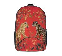kaiyun Fond rouge Sac À Dos Unisexe Loisir Backpack Garçons École Sacs Filles Léopard Cartable Daypacks Adulte Léger 17inch