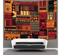 kaiyun Formes géométriques et organiques Tapisserie,Art africain traditionnel Décoration Murale En Tissu Pour La Chambre À Coucher Le Salon Le Dortoir,100cmx150cm