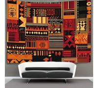 kaiyun Formes géométriques et organiques Tapisserie Murale À Suspendre, Art africain traditionnel Pour Décoration De Chambre À Coucher,fête D'anniversaire Ou Toile De Fond De Jardin 70cmx100cm