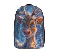 kaiyun Funny ReinCerf Sac A Dos Scolaire,Hiver Forêt Voituretable Fille Garçons Enfant,Adolescent Loisir Voyage Utilisation Quotidienne 17inch