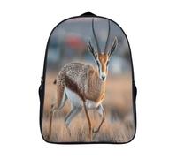 kaiyun Gazelle en course on The Savannah Sacs À Dos, Cartable Avec Boucle De Réglage Pour Garçons Et Filles,16 inch Léger Décontracté Sac De Voyage