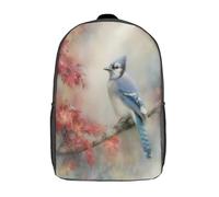 kaiyun Geais bleus perchés sur les branches d'érables rouges Sac À Dos Cartable BackpacK Scolaire Enfants Portable Léger Et Design Respirant Unisexe 17inch College Pack