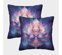 kaiyun Géométrie sacrée Housses De Coussin Fleur de Lotus - Housses De Coussin Décoratives pour Canapés,Lits,chaises,Salons,Voitures,Livré avec Fermeture Éclair Invisible 50x50cm Paquet De 2
