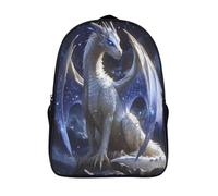 kaiyun Giant Dragon blanc Décontractée Sac À Dos Enfants Cartables Dark Blue Wings And Étoiles Fille Garçons Sac D'école Pour Scolaire Ou Voyage 16 inch